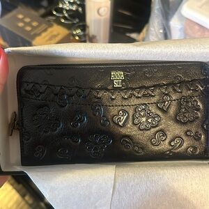 Black patent embossed wallet